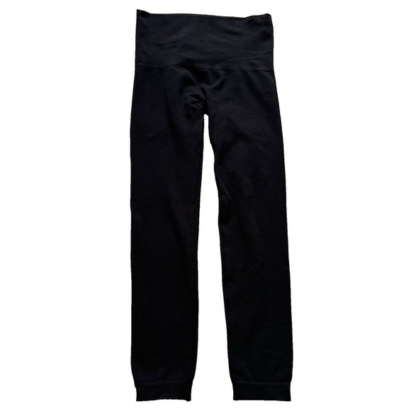 Spanx Look At Me Now Ecocare Leggings Women Sz M Very Black 20344R - Picture 1 of 6